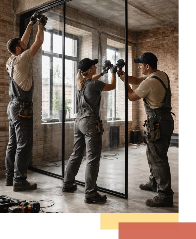 Стеклянные перегородки лофт — изготовление и монтаж в Северодвинске