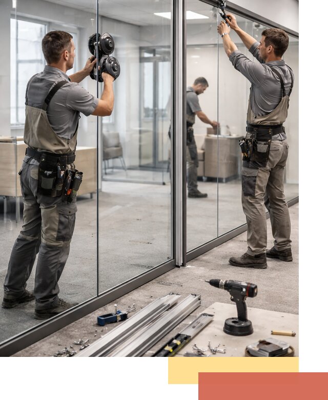 Стеклянные офисные перегородки под ключ в Северодвинске