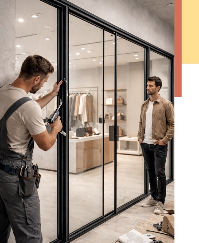 Стеклянные перегородки для магазинов в Северодвинске от 8299 руб. под ключ | ОТДЕЛОЧНИК-Свр