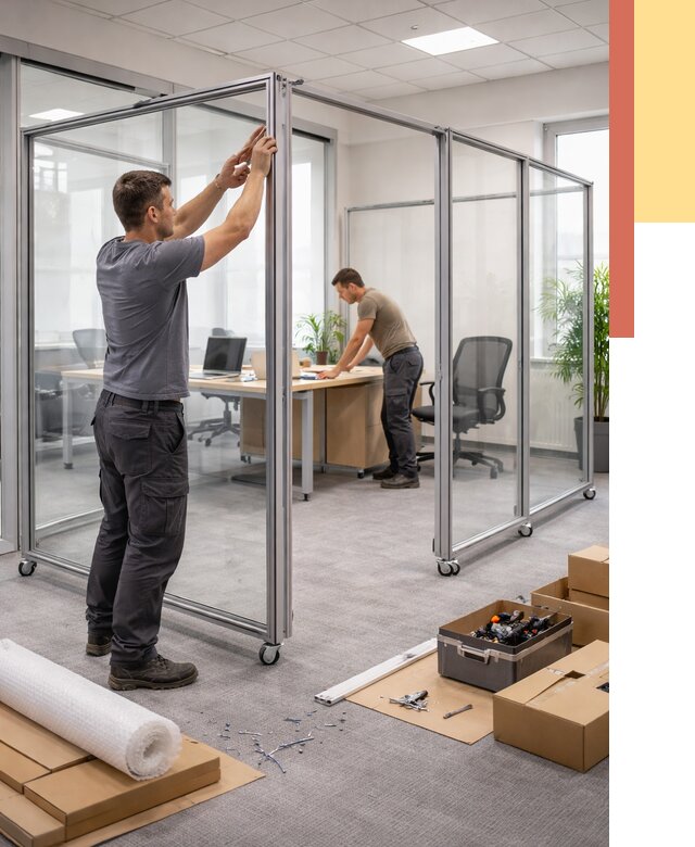 Мобильные офисные перегородки в Северодвинске от 12651 руб. — установка под ключ | ОТДЕЛОЧНИК-Свр