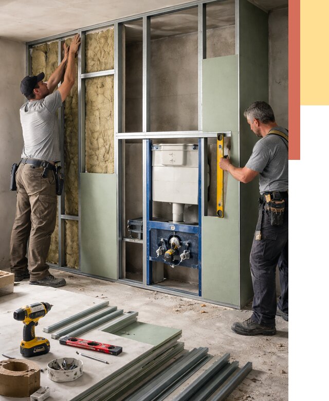 Установка сантехнических перегородок в Северодвинске от 8603 руб. | ОТДЕЛОЧНИК-Свр