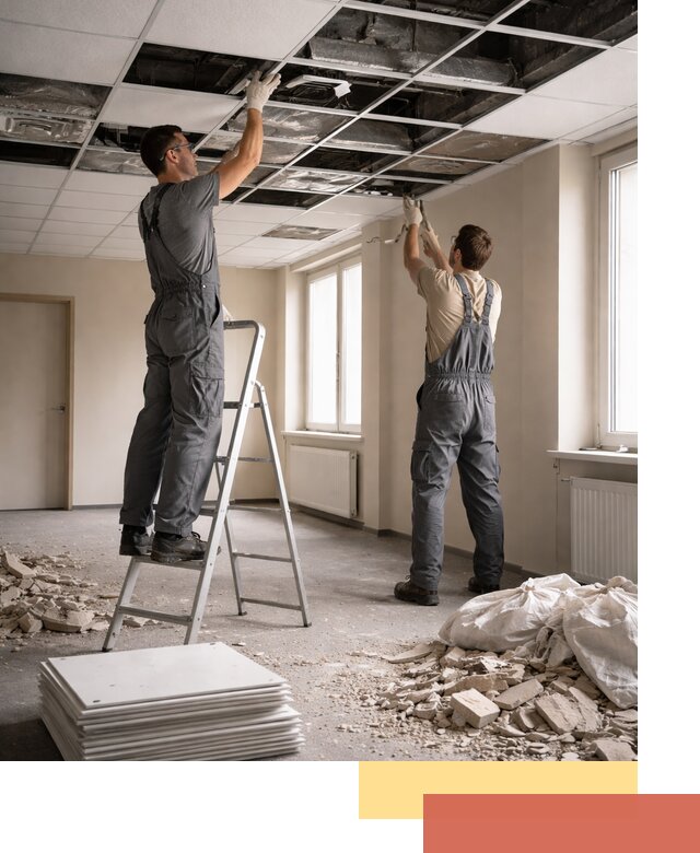 Демонтаж потолков Армстронг профессионально в Северодвинске