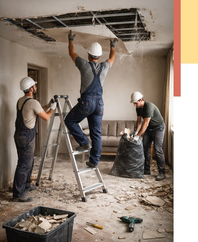 Демонтаж гипсокартонного потолка в Северодвинске от 425 руб. за м2 — ОТДЕЛОЧНИК-Свр