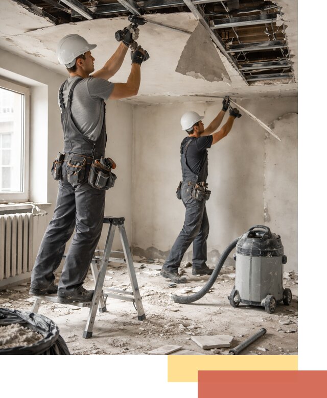 Демонтаж гипсокартонного потолка в Северодвинске быстро и аккуратно