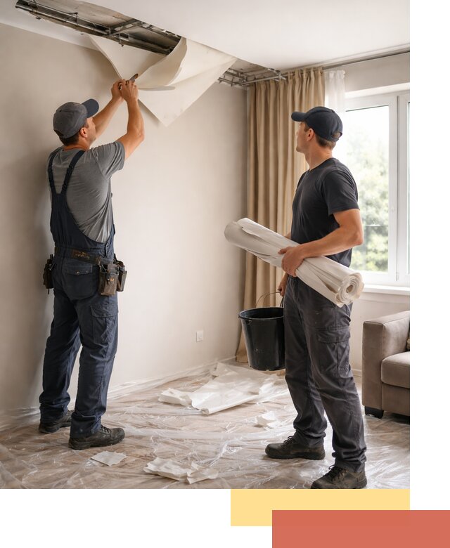 Демонтаж натяжного потолка в Северодвинске быстро и аккуратно