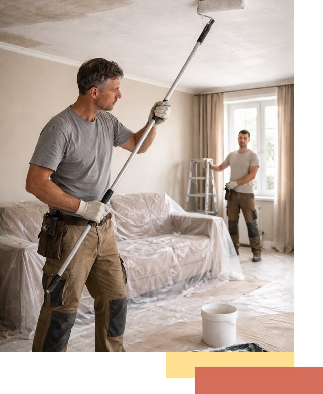 Грунтовка потолка в Северодвинске — подготовка под покраску и отделку