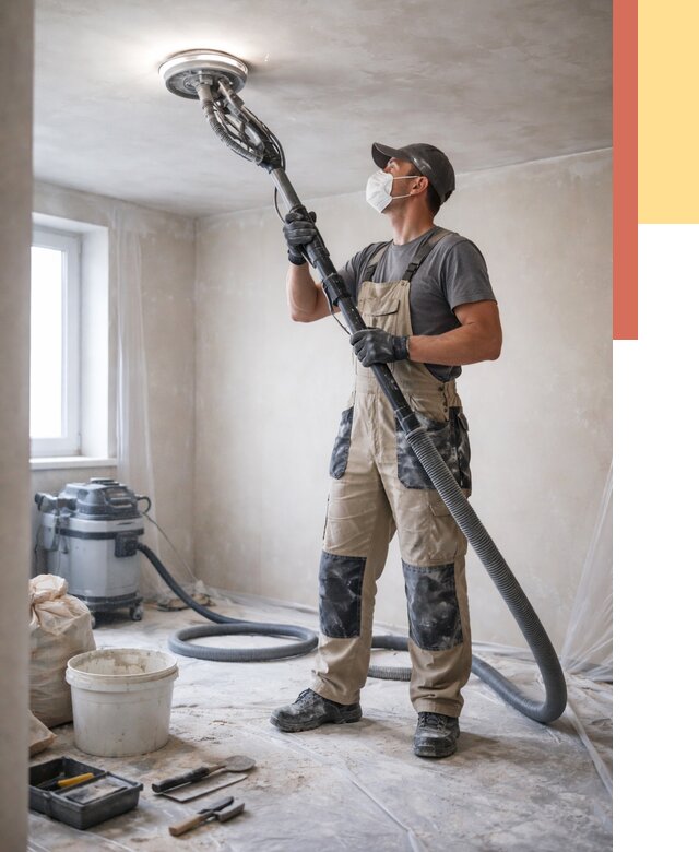 Шлифовка потолка в Северодвинске от 3542 руб. — услуги шлифования потолка | ОТДЕЛОЧНИК-Свр