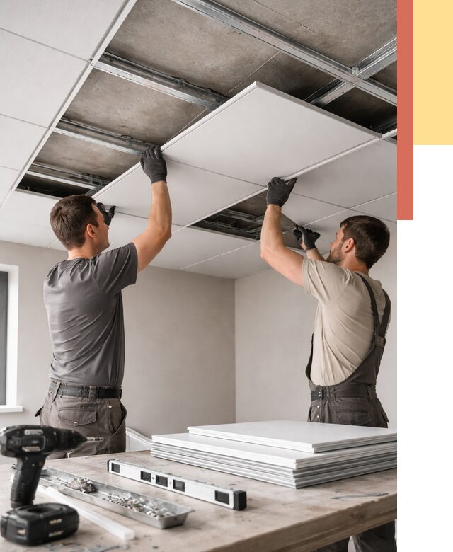 Монтаж кассетного потолка в Северодвинске от 4554 руб/м2 — установка и сборка | ОТДЕЛОЧНИК-Свр