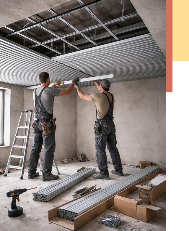 Монтаж реечного потолка в Северодвинске от 4554 руб. под ключ | ОТДЕЛОЧНИК-Свр