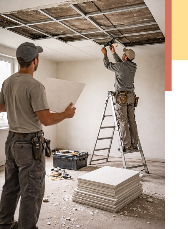 Замена плит подвесного потолка в Северодвинске от 1771 руб. быстро и недорого | ОТДЕЛОЧНИК-Свр