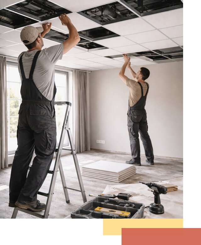 Замена плит подвесного потолка в Северодвинске быстро и качественно