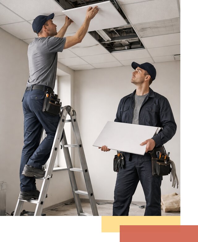 Обслуживание подвесного потолка в Северодвинске — ремонт и чистка