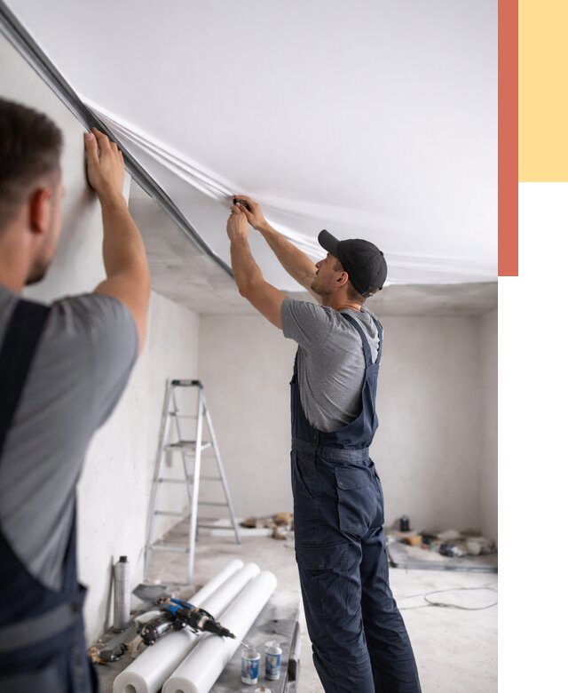 Монтаж матового натяжного потолка в Северодвинске от 4554 руб./м² — быстро и недорого | ОТДЕЛОЧНИК-Свр