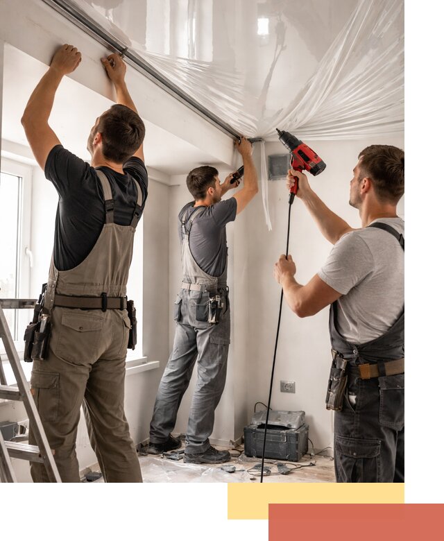 Монтаж глянцевого натяжного потолка в Северодвинске быстро и качественно