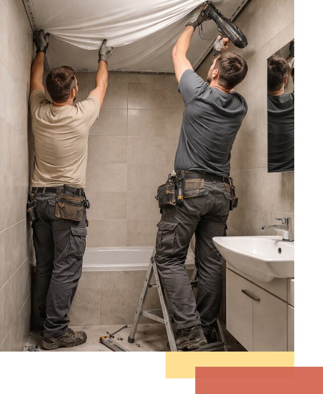 Монтаж натяжного потолка в ванной в Северодвинске быстро и качественно