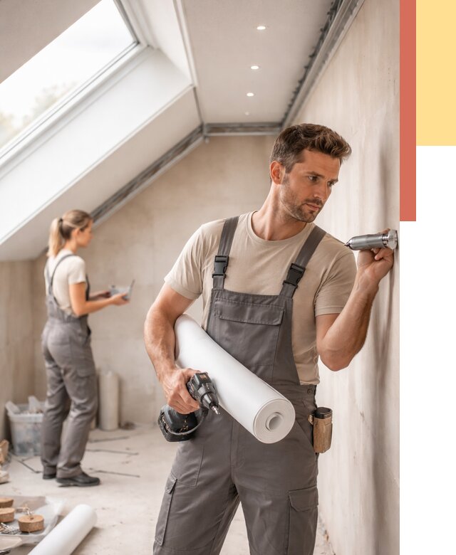 Монтаж натяжного потолка на мансарде в Северодвинске от 3542 руб. | ОТДЕЛОЧНИК-Свр