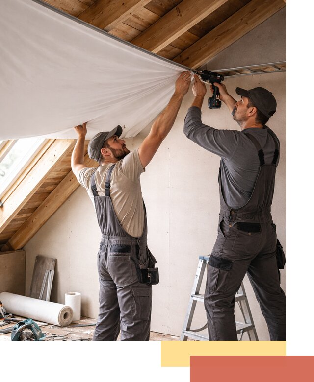 Монтаж натяжного потолка в мансарде в Северодвинске