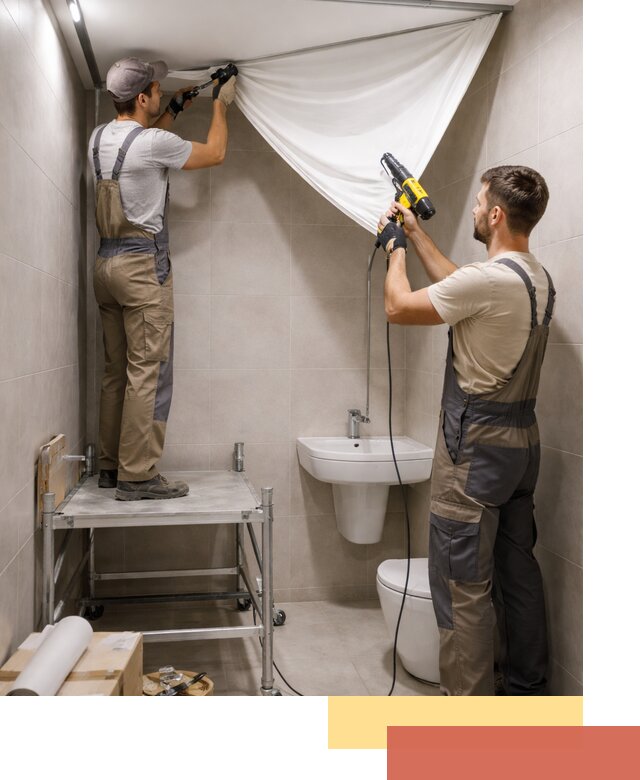 Монтаж натяжного потолка в санузле в Северодвинске