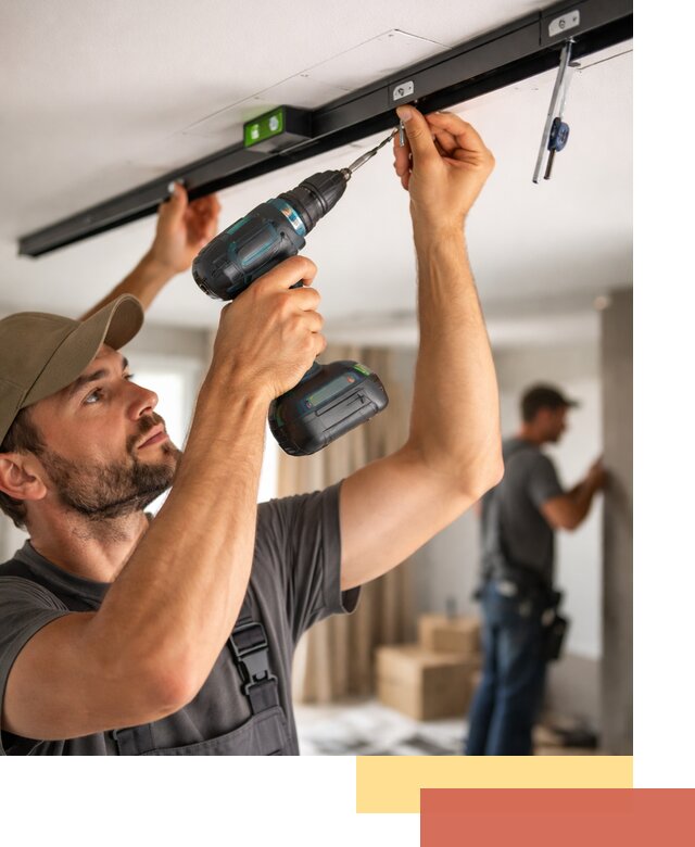 Установка трековых светильников в натяжной потолок в Северодвинске