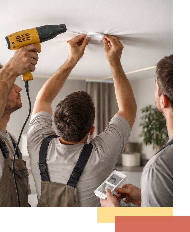 Ремонт прокола полотна натяжного потолка в Северодвинске