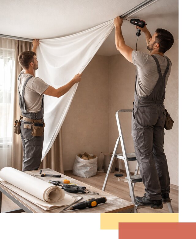 Замена полотна натяжного потолка в Северодвинске быстро и качественно