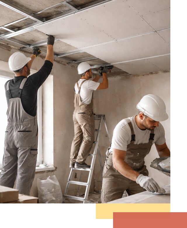 Одноуровневый потолок из гипсокартона в Северодвинске — монтаж и отделка