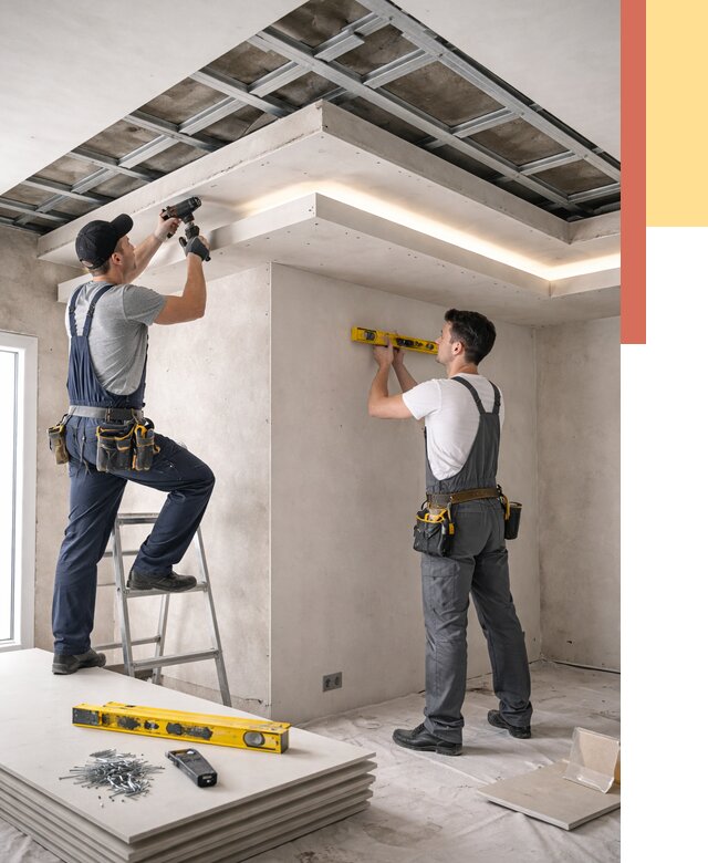 Двухуровневый потолок из гипсокартона в Северодвинске от 1468 руб. под ключ | ОТДЕЛОЧНИК-Свр