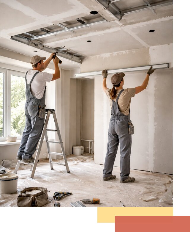 Монтаж многоуровневого потолка из гипсокартона в Северодвинске