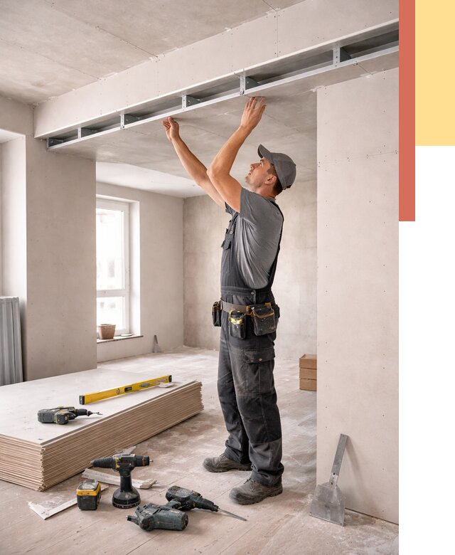 Потолок из гипсокартона с нишей в Северодвинске от 1265 руб. под ключ | ОТДЕЛОЧНИК-Свр