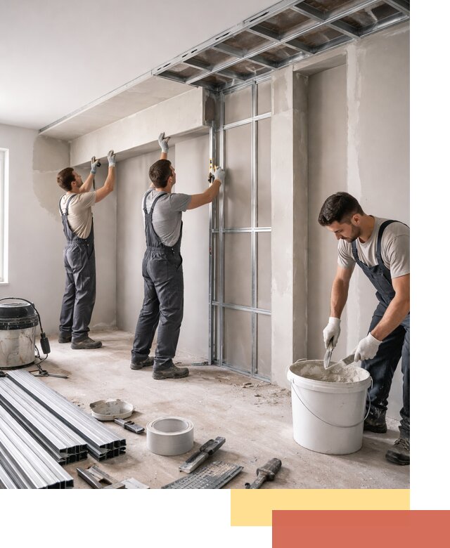 Монтаж потолка из гипсокартона с нишей в Северодвинске