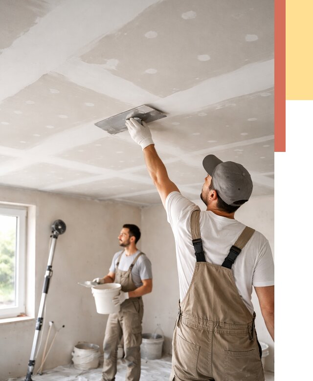 Шпаклевка потолка из гипсокартона в Северодвинске от 3239 руб./м2 — услуги под ключ | ОТДЕЛОЧНИК-Свр