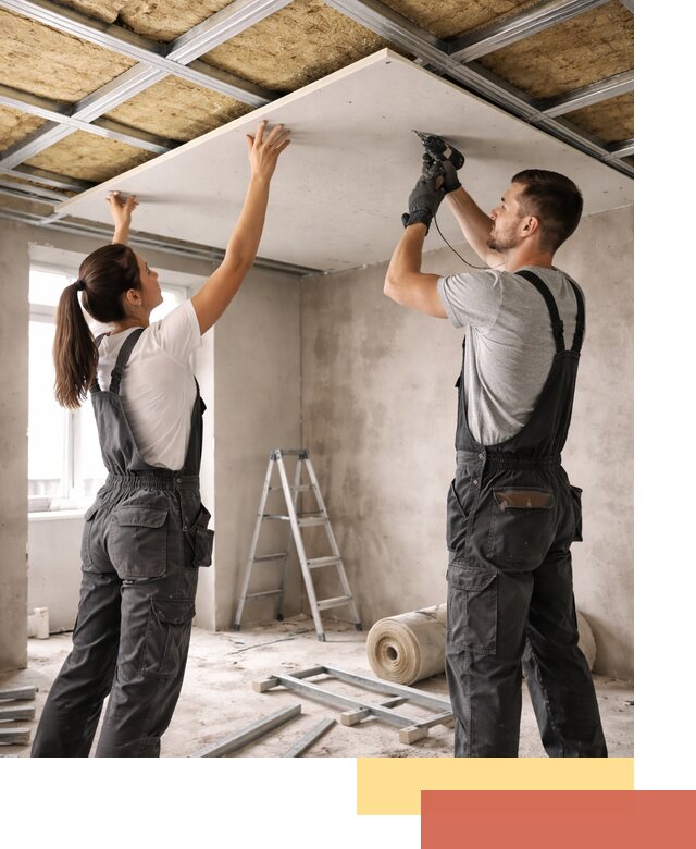 Звукоизоляция потолка из ГКЛ в Северодвинске профессионально и надежно