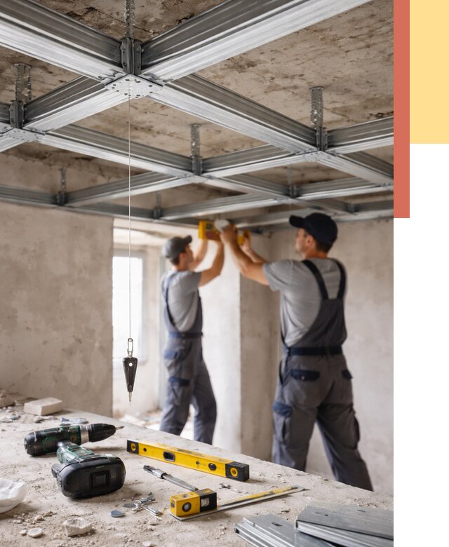 Монтаж каркаса потолка из профиля в Северодвинске от 4554 руб. — услуги ОТДЕЛОЧНИК-Свр