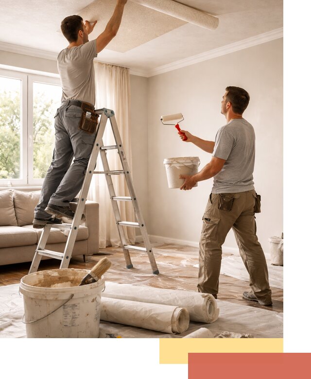 Поклейка обоев на потолок в Северодвинске — качественно и быстро