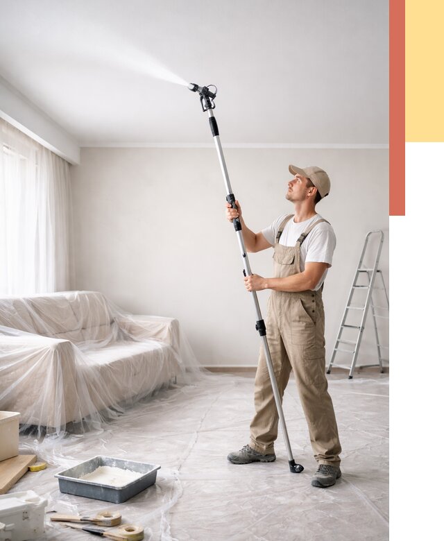 Покраска потолка краскопультом в Северодвинске от 4554 руб. быстро и недорого | ОТДЕЛОЧНИК-Свр