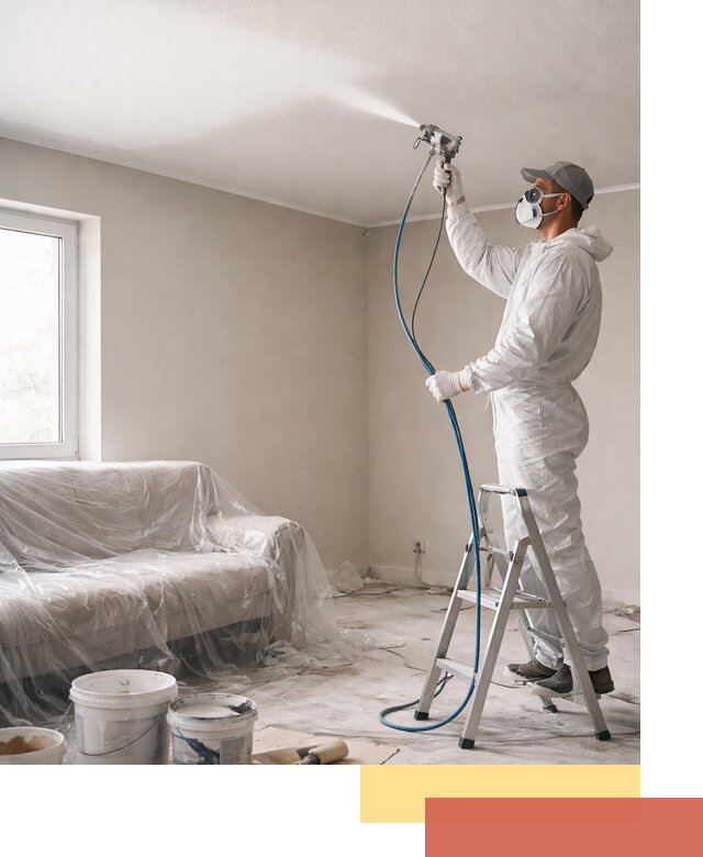 Покраска потолка краскопультом в Северодвинске быстро и качественно