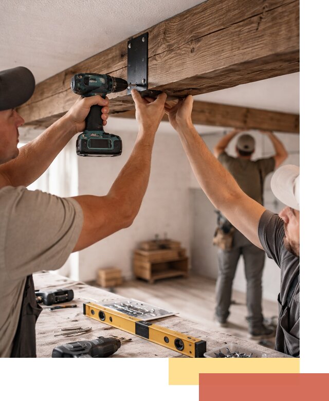 Монтаж декоративных потолочных балок в Северодвинске