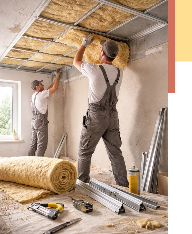 Утепление потолка в Северодвинске от 7287 руб/м2 — недорого, быстро, под ключ | ОТДЕЛОЧНИК-Свр