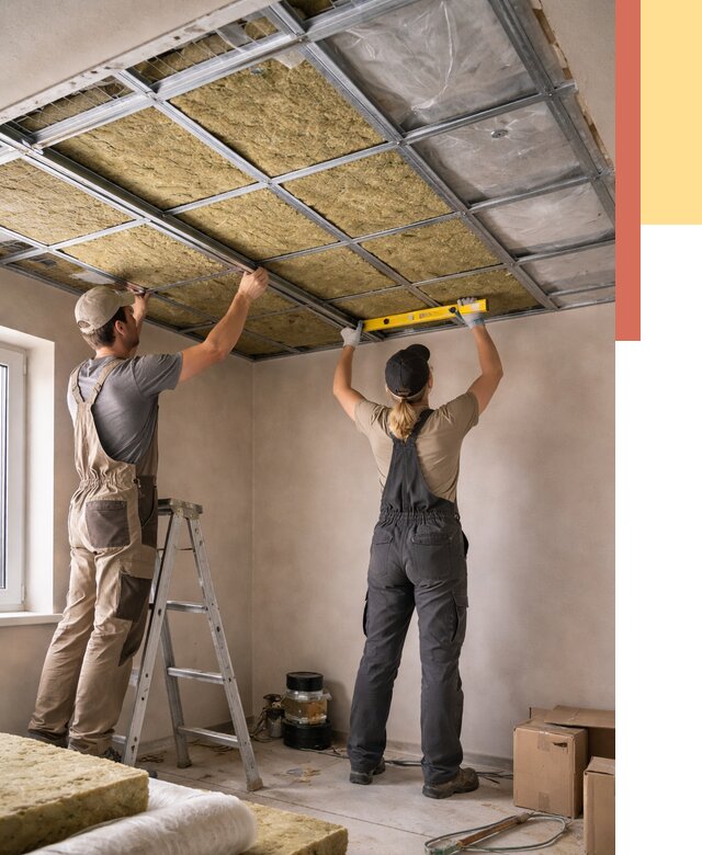 Шумоизоляция потолка в Северодвинске от 1265 руб. под ключ — услуги ОТДЕЛОЧНИК-Свр