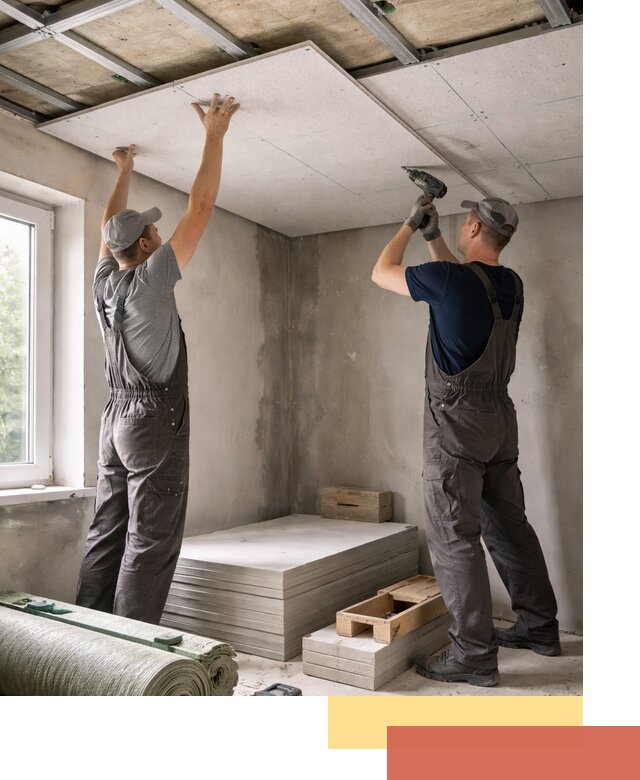 Шумоизоляция потолка панелями ЗИПС в Северодвинске